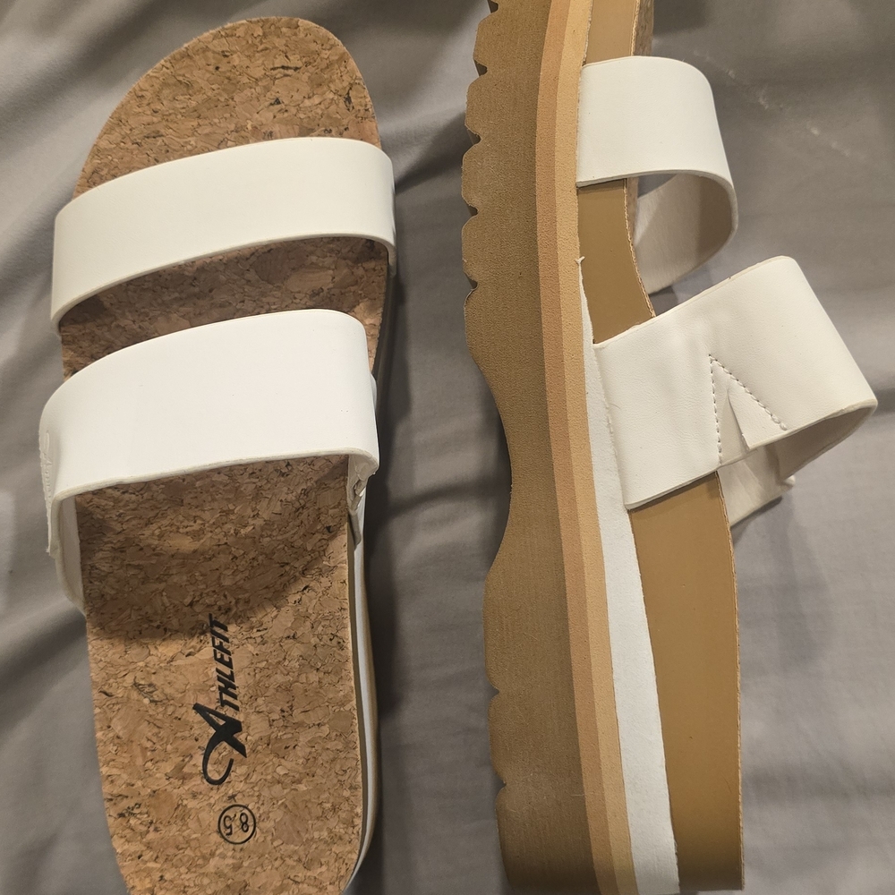 Women's White Sandals by Athlefit - Picture 2 of 3